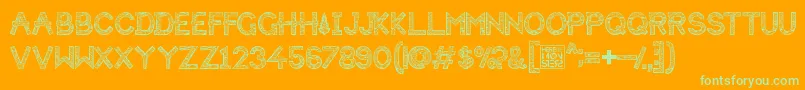 HbmForistaWoodyPersonalUseOnly-Schriftart – Grüne Schriften auf orangefarbenem Hintergrund