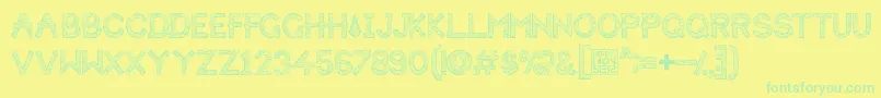 HbmForistaWoodyPersonalUseOnly Font – Green Fonts on Yellow Background