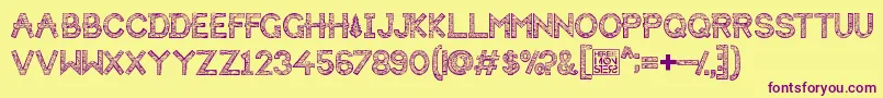 HbmForistaWoodyPersonalUseOnly-Schriftart – Violette Schriften auf gelbem Hintergrund