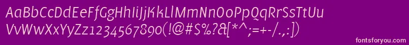 Czcionka PfmuseLightitalic – różowe czcionki na fioletowym tle