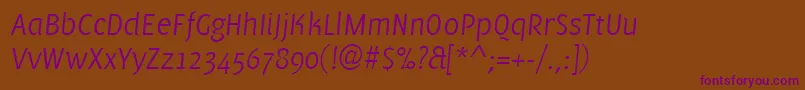 Шрифт PfmuseLightitalic – фиолетовые шрифты на коричневом фоне