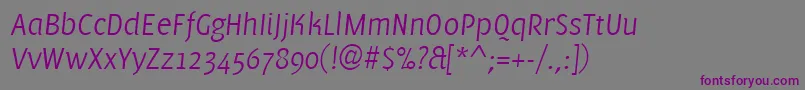 Шрифт PfmuseLightitalic – фиолетовые шрифты на сером фоне