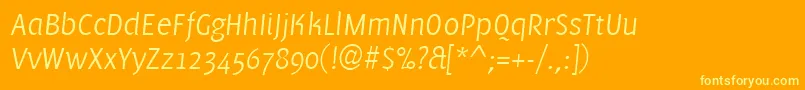 フォントPfmuseLightitalic – オレンジの背景に黄色の文字