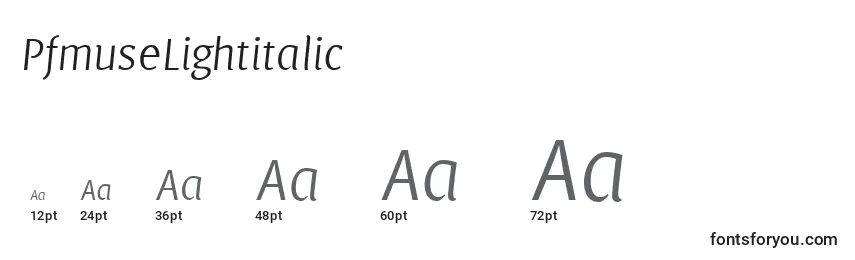 PfmuseLightitalic Font Sizes