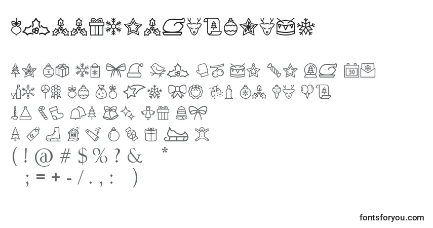 Fuente MerryChristmasGo - alfabeto, números, caracteres especiales