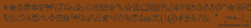 MerryChristmasGo Font – Black Fonts on Brown Background