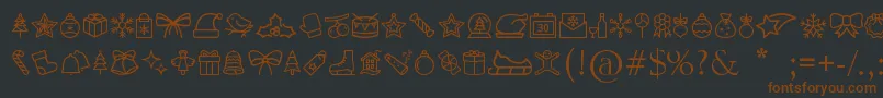 MerryChristmasGo Font – Brown Fonts on Black Background