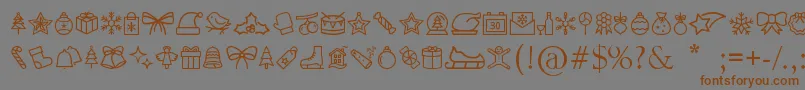 MerryChristmasGo-Schriftart – Braune Schriften auf grauem Hintergrund