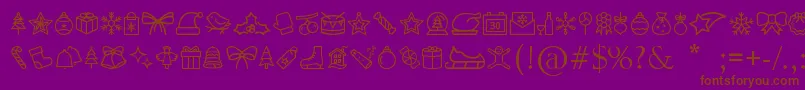 MerryChristmasGo-Schriftart – Braune Schriften auf violettem Hintergrund