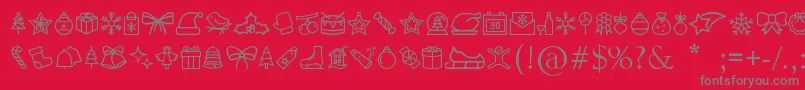Подробнее о шрифте MerryChristmasGo Шрифт MerryChristmasGo – серые шрифты на красном фоне
