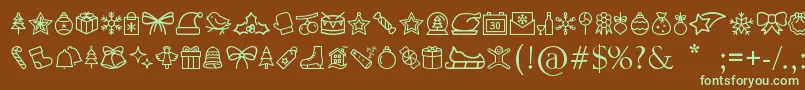 MerryChristmasGo Font – Green Fonts on Brown Background