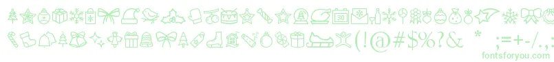 Шрифт MerryChristmasGo – зелёные шрифты на белом фоне