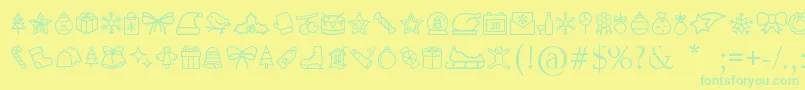 fuente MerryChristmasGo – Fuentes Verdes Sobre Fondo Amarillo