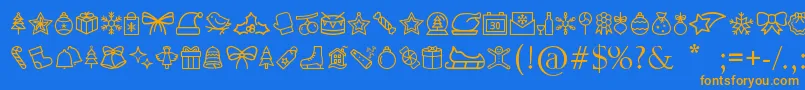 Шрифт MerryChristmasGo – оранжевые шрифты на синем фоне
