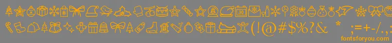 MerryChristmasGo-Schriftart – Orangefarbene Schriften auf grauem Hintergrund