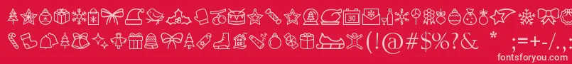 Шрифт MerryChristmasGo – розовые шрифты на красном фоне