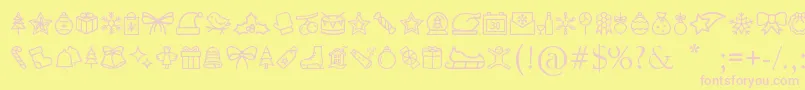 MerryChristmasGo Font – Pink Fonts on Yellow Background