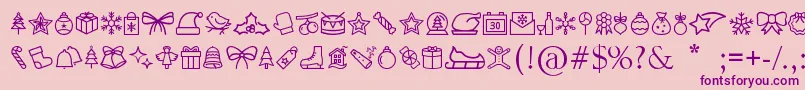 Fonte MerryChristmasGo – fontes roxas em um fundo rosa