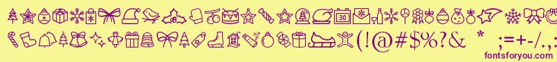 fuente MerryChristmasGo – Fuentes Moradas Sobre Fondo Amarillo