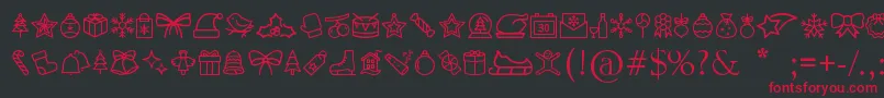 MerryChristmasGo-fontti – punaiset fontit mustalla taustalla
