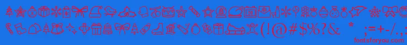 Fonte MerryChristmasGo – fontes vermelhas em um fundo azul