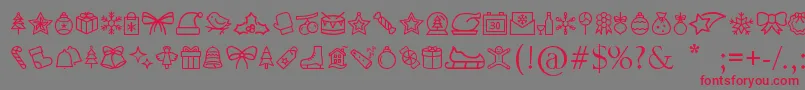 MerryChristmasGo-Schriftart – Rote Schriften auf grauem Hintergrund