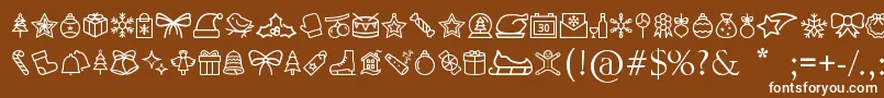 MerryChristmasGo Font – White Fonts on Brown Background