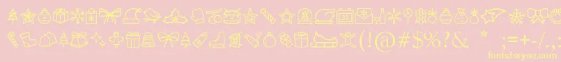 Fonte MerryChristmasGo – fontes amarelas em um fundo rosa