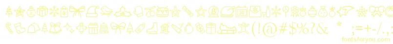 Шрифт MerryChristmasGo – жёлтые шрифты на белом фоне