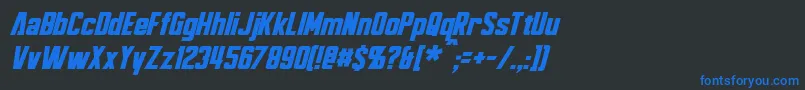 BayformanceItalic Font – Blue Fonts on Black Background