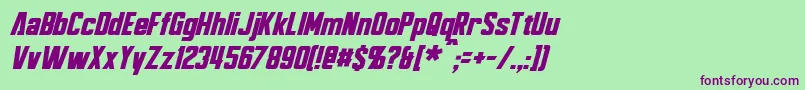 Шрифт BayformanceItalic – фиолетовые шрифты на зелёном фоне