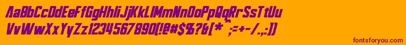 BayformanceItalic Font – Purple Fonts on Orange Background