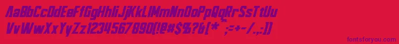BayformanceItalic-fontti – violetit fontit punaisella taustalla