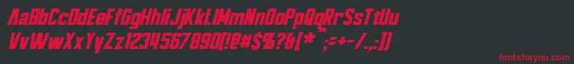 BayformanceItalic Font – Red Fonts on Black Background