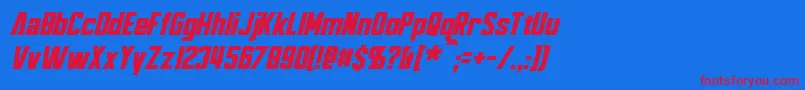 BayformanceItalic Font – Red Fonts on Blue Background