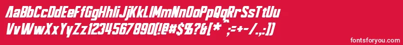 BayformanceItalic Font – White Fonts on Red Background