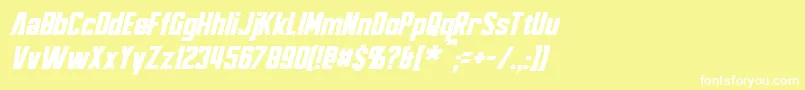BayformanceItalic Font – White Fonts on Yellow Background