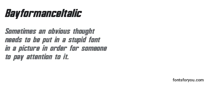 BayformanceItalic Font