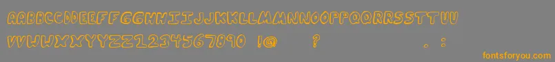 Funkymuskrat-Schriftart – Orangefarbene Schriften auf grauem Hintergrund