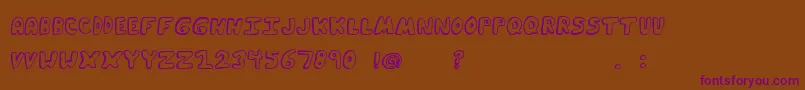 Funkymuskrat-Schriftart – Violette Schriften auf braunem Hintergrund