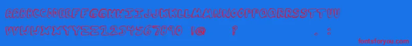 Funkymuskrat Font – Red Fonts on Blue Background