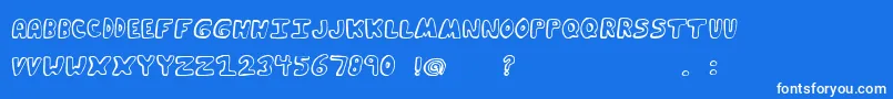 Funkymuskrat Font – White Fonts on Blue Background