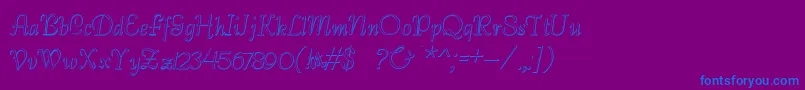 BernardoBeveled-Schriftart – Blaue Schriften auf violettem Hintergrund