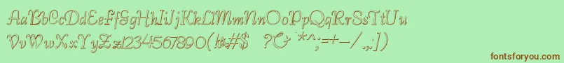 BernardoBeveled Font – Brown Fonts on Green Background