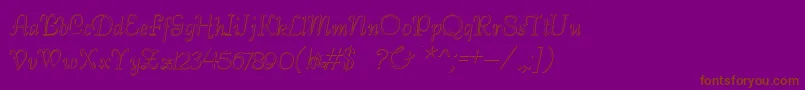 BernardoBeveled-Schriftart – Braune Schriften auf violettem Hintergrund