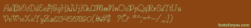 BernardoBeveled Font – Green Fonts on Brown Background