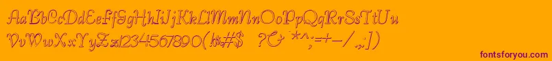 BernardoBeveled Font – Purple Fonts on Orange Background