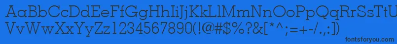 MemphisLtLight Font – Black Fonts on Blue Background