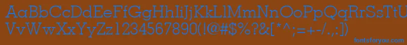 Шрифт MemphisLtLight – синие шрифты на коричневом фоне