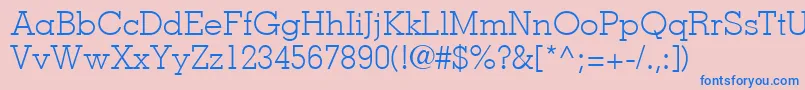 MemphisLtLight Font – Blue Fonts on Pink Background